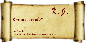 Krebs Jenő névjegykártya